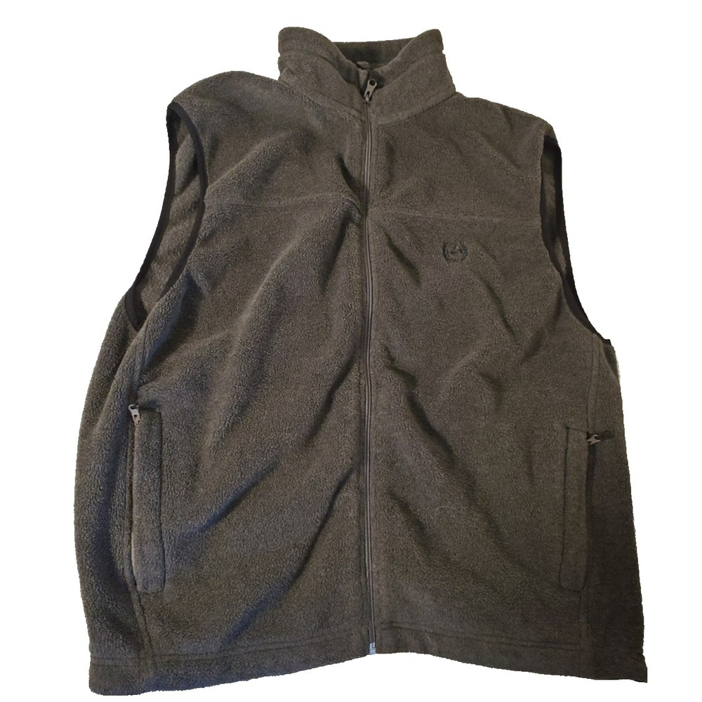 Cinch Men's Large Gray Sweater Vest Full Zip‎ Sleeveless